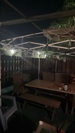 Gazebo complete set up frame with screen. Only needs to connecting