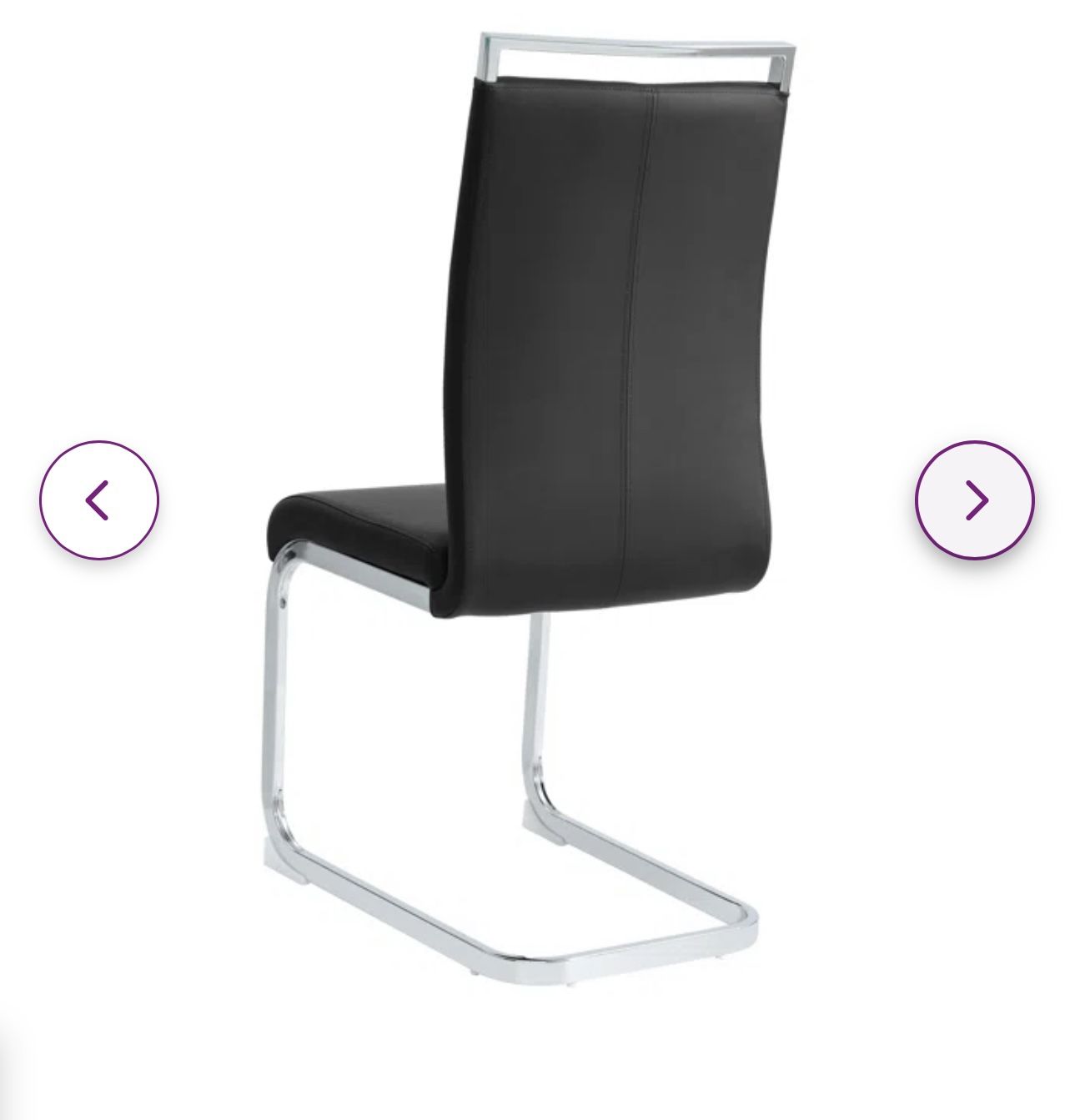 Faux Leather Dining Chairs With Chrome Legs Set Of 6, Like New