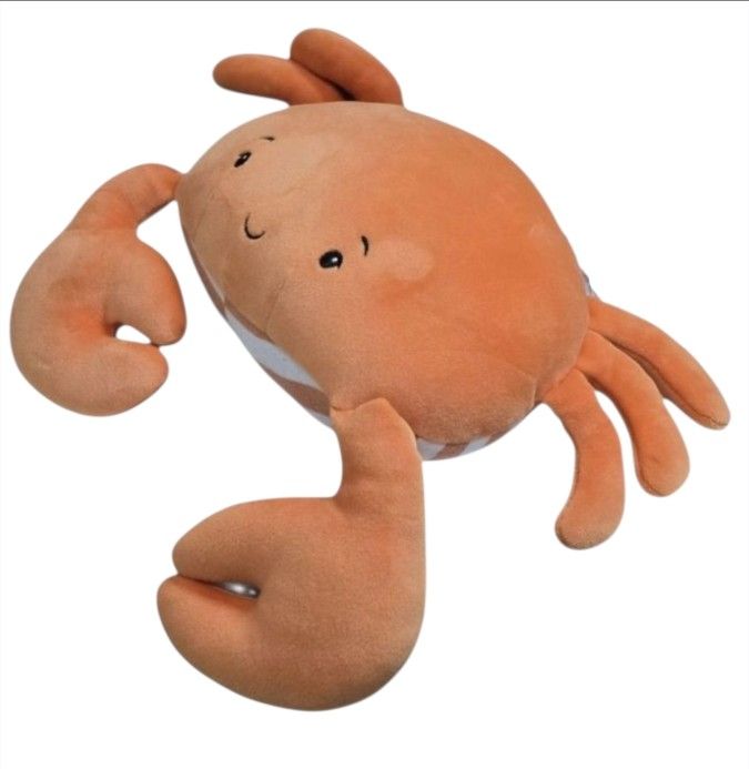 Bunnies By The Bay Happy Crab Plush Bright Stuffed Animal Striped Belly 10” Soft