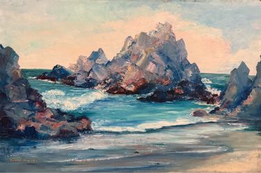 Signed original oil painting on wood