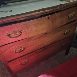 Antique Dresser And Mirror 