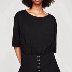 Zara Black Corset Tee