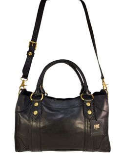 FRYE  MEL SATCHEL DOCTOR BAG BLACK PURSE NEW WITH TAG AND DUST BAG