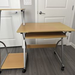 Rolling desk with keyboard compartment 