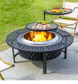 ❤️‍🔥 #R4 42 Inch Smokeless Fire Pit with 2 Grills,