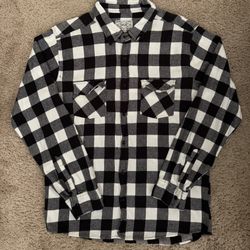 SGR Flannel Black White Checkered Quality Fit