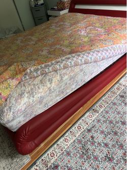 Queen bed leather