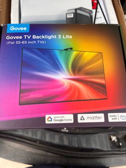 Govee TV Backlight 3 Lite, 11.8ft LED Strip Lights Sync with 55-65 Inch TVs Upgraded Camera with Fish-Eye Correction Function, RGBICW Screen Sync Ligh