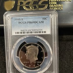 1995 S Gem Proof Kennedy Half Dollar Graded At PR69 With A Deep Cameo Q-20