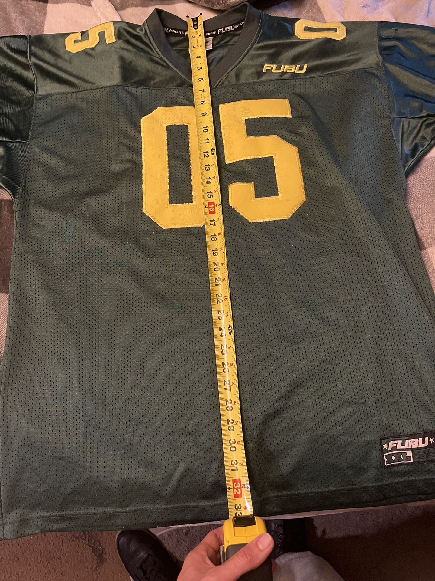 Fubu Football Jersey. Green And Gold.
