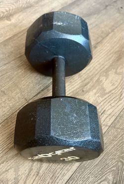 Single Cast Iron Hex Dumbbell  (Single One) 30 lbs