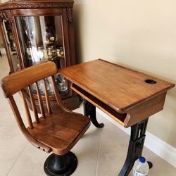 Super cute 1900's Antique Small Desk with Chair Set!
