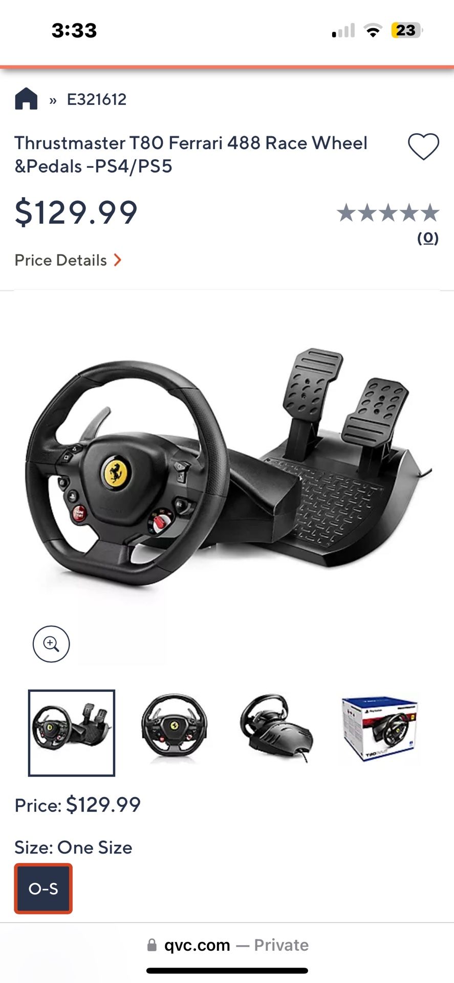 ThrustMaster T80 Steering Wheel 