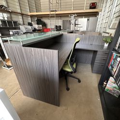 L Shaped Desk Office Furniture Demo Gray