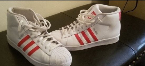 Addidas High Top  Shell Toe (Red Stripe) 11.5