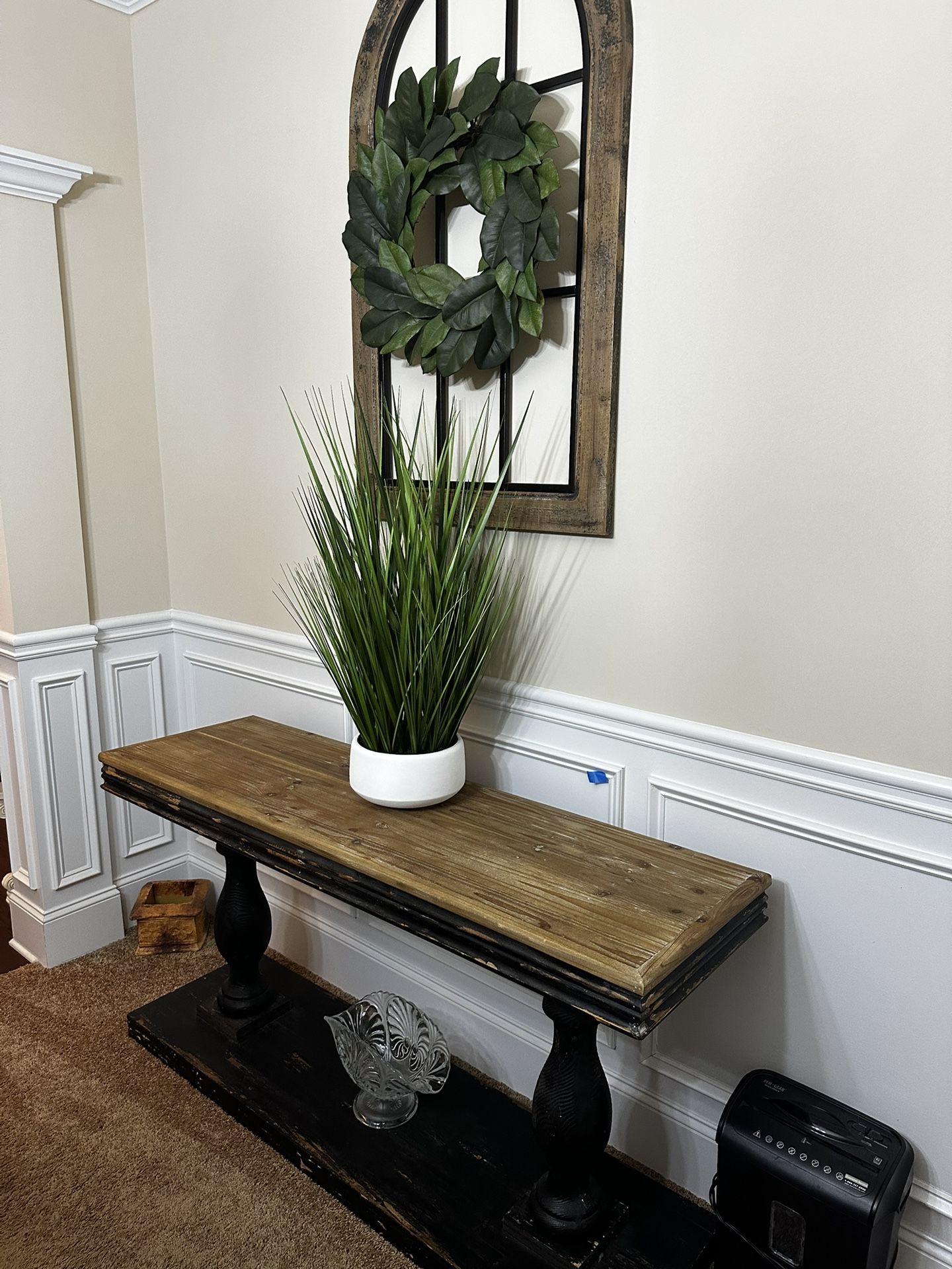 Console Table With Wall Art For Sale