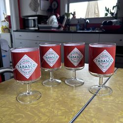 Set Of 4 Tabasco Red Eye Drinking Glasses