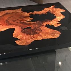 Momento  Wood And Epoxy  Breakfast Table  / Coffee Table 