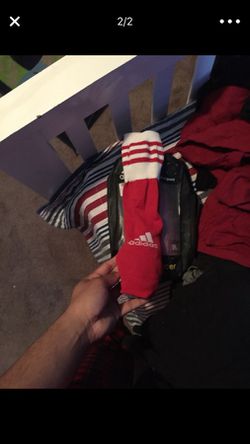Red & black adidas socks