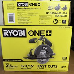 Brand New ONE+ 18V Lithium-Ion Kit with 2.0 Ah and 4.0 Ah Batteries, Charger, and Free ONE+ 18V Cordless 5-1/2 in. Circular Saw