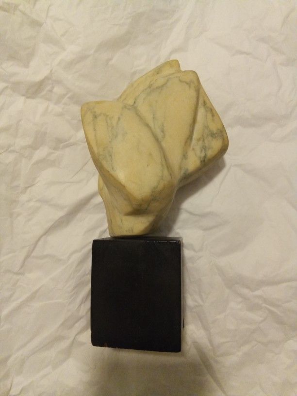 ANTIQUE ITALIAN CARRERA MARBLE MARKED STONE SCULPTURE