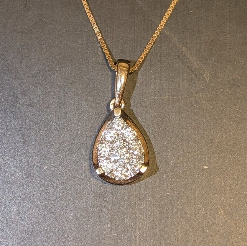 1/4 CT. T.W. Pear-Shaped Multi-Diamond Pendant in 10K Gold