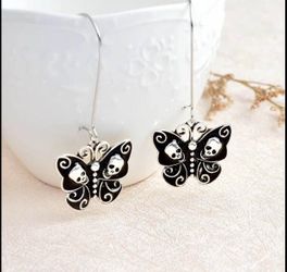 Butterfly Skull Earrings