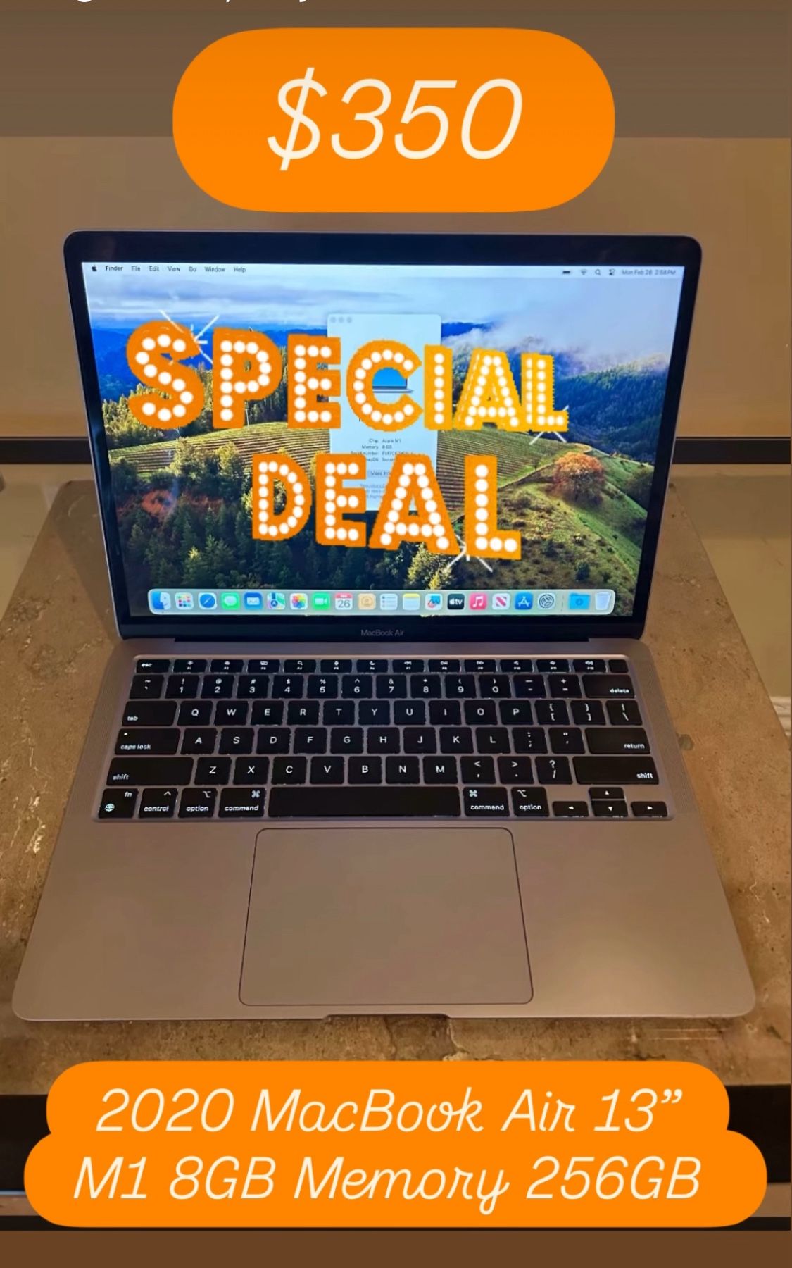 2020 Macbook Air 13 M1 8GB 256GB Space Grey 