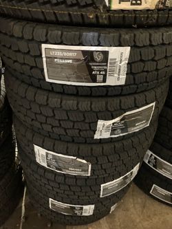 235/80/17 LT AT Pegasus 6pc Dually tires 10ply