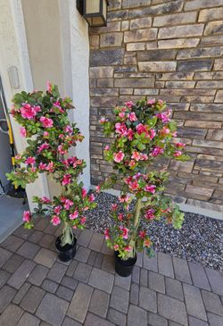 60" Artificial Flowering Plant in Pot