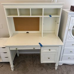 Desk With Pullout Keyboard Tray, And Drawers