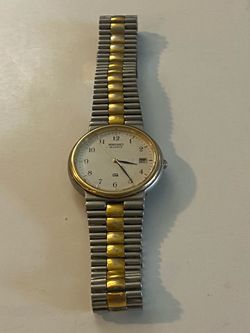 Vintage SEIKO S2 Quartz Men's Watch 811856 5Y22-8010 Two Tone New Battery