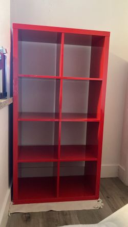 Modern Red Cube Shelf / Bookcase – Good Condition