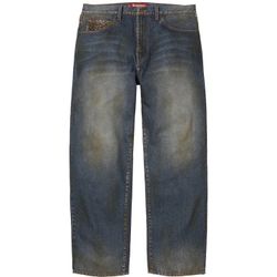 Supreme Leopard Faux Fur Loose Fit Jeans Size 36