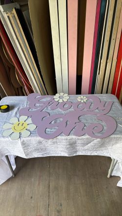 Groovy One 3’ Wood Laser Cut Sign