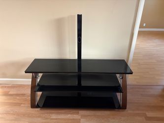 3-Shelf Glass TV Stand with Mount Post