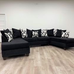 Brand New Black Sectional 