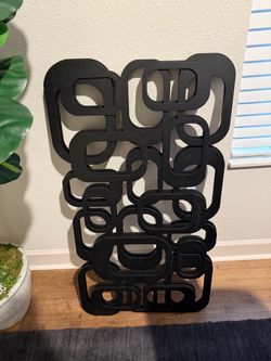 Modern Black Geometric Decorative Panel / Room Divider 42"× 24"