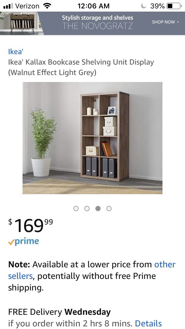 Ikea' Kallax Bookcase Shelving Unit - New in box. Black and White