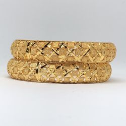 22k Gold Plated Bangles Set 2.4 2.6 2.8 Available 