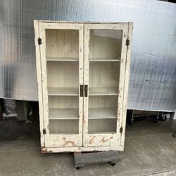 Vintage Shabby Chic Cabinet  51” Tall X 34 1/4 Across 12” Deep