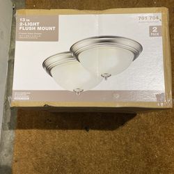 13” 2 Light  Pack Flush Mount Brush Buckle