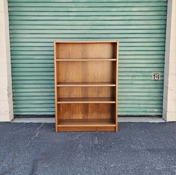 Vintage Made in Denmark Teak Bookcase with Adjustable Shelves Wall Unit Shelving Unit Danish Mid Century Scandinavian