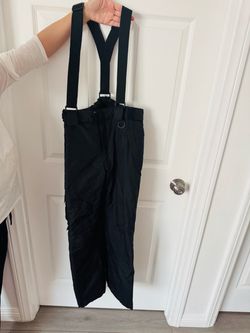 Kids size 16 waterproof double layered snow pants with suspenders