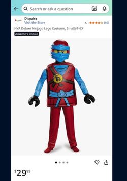Ninjago costume small 4-6x