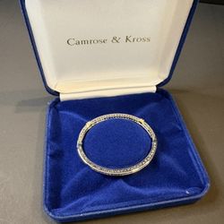 JBK Camrose & Kross hinged bangle bracelet 6 1/2~ 6 3/4”.  16.81gr.  4mm NIB