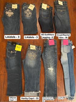 LADIES JEANS - BRANDS/SIZES/PRICES ARE ON/UNDER PICS
