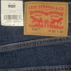 30x30 Levi’s Men’s 514 Relaxed Straight Jeans