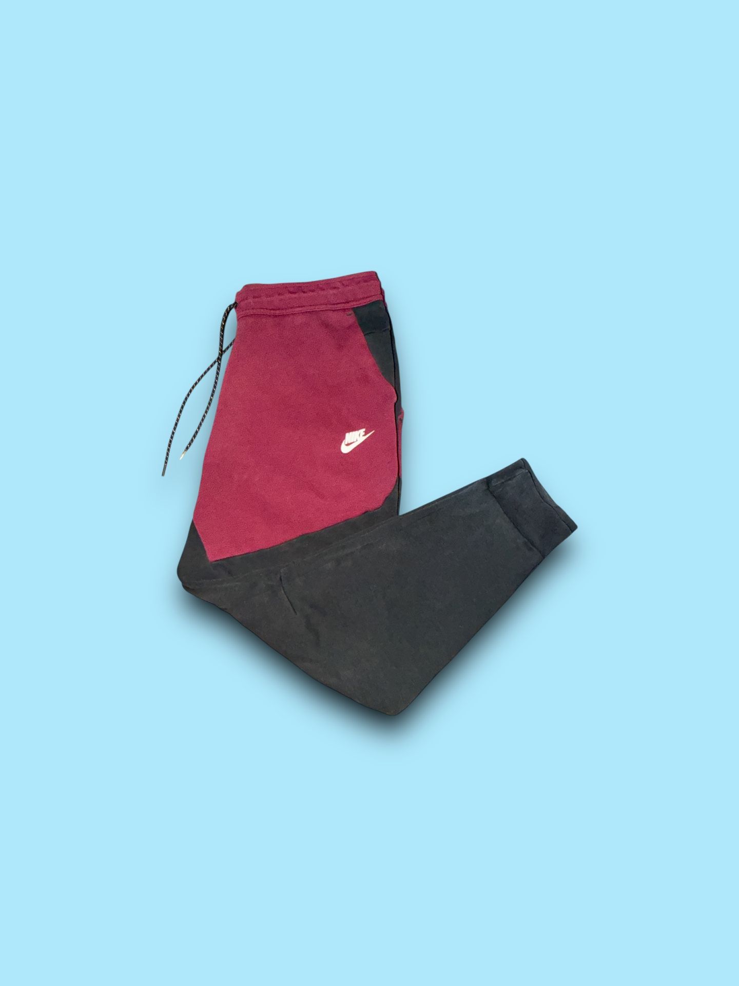 Nike sportswear tech fleece tapered sweatpants maroon black mens large