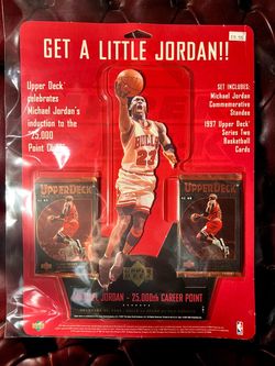 1997 Michael Jordan Upper Deck 25,000th Career Point Standee With Packs brand New Sealed
